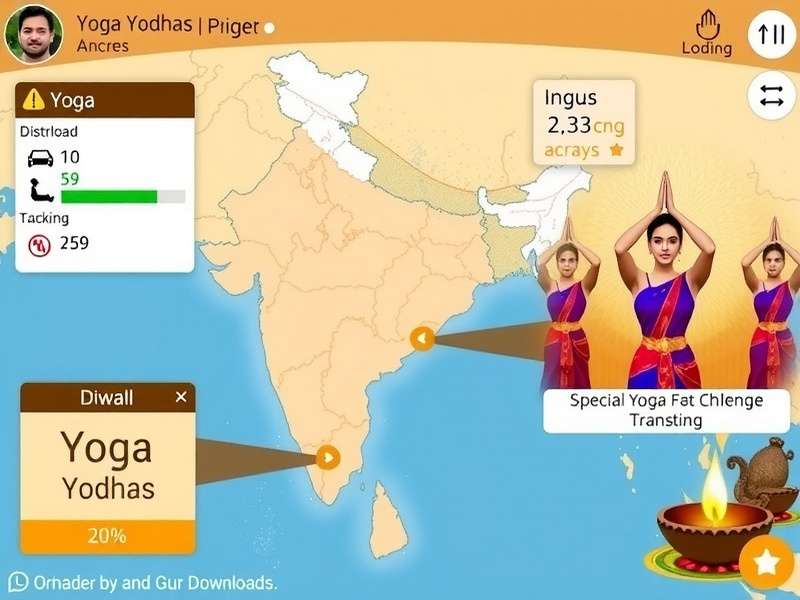 Yoga Yodhas gameplay screenshot showing yoga poses and progress tracking